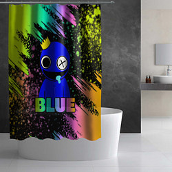 Шторка для душа Rainbow Friends - Blue, цвет: 3D-принт — фото 2