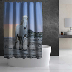 Шторка для душа Белый конь, цвет: 3D-принт — фото 2
