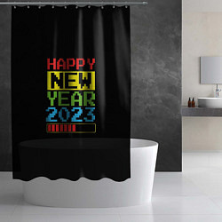 Шторка для душа Новый год 2023 загрузка, цвет: 3D-принт — фото 2