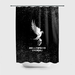 Шторка для душа Hollywood Undead с потертостями на темном фоне, цвет: 3D-принт