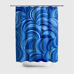 Шторка для душа Дуговой шлейф - синий паттерн, цвет: 3D-принт