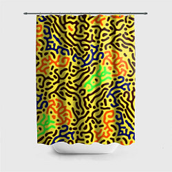 Шторка для душа Абстрактные кислотные полосы, цвет: 3D-принт