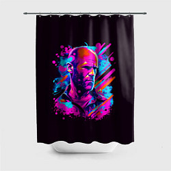 Шторка для душа Jason Statham - pop art, цвет: 3D-принт