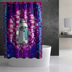 Шторка для душа Кот потерял своего друга - кролика, цвет: 3D-принт — фото 2