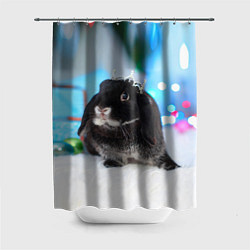 Шторка для душа Кролик символ нового года, цвет: 3D-принт