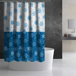 Шторка для душа Снежинки день - ночь, цвет: 3D-принт — фото 2