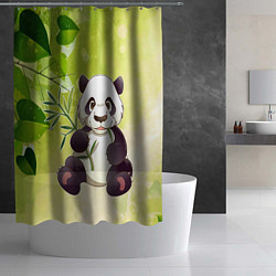 Шторка для душа Панда на фоне листьев, цвет: 3D-принт — фото 2
