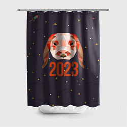 Шторка для душа Абстрактный кролик 2023, цвет: 3D-принт