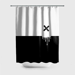 Шторка для душа Черно-белый X, цвет: 3D-принт