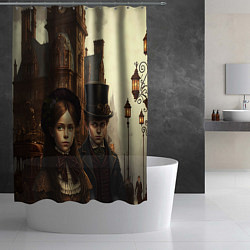 Шторка для душа Victorian boy and girl, цвет: 3D-принт — фото 2