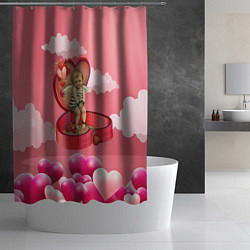 Шторка для душа Амур прикованный к сердцу, цвет: 3D-принт — фото 2