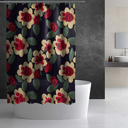 Шторка для душа Эффект яркой вышивки, цвет: 3D-принт — фото 2
