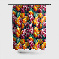 Шторка для душа Роскошные тюльпаны, цвет: 3D-принт