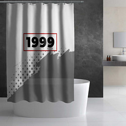 Шторка для душа 1999 - в красной рамке на светлом, цвет: 3D-принт — фото 2