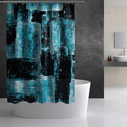 Шторка для душа Голубой абстракт, цвет: 3D-принт — фото 2