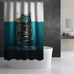 Шторка для душа Подводный дом, цвет: 3D-принт — фото 2