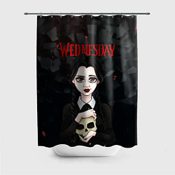 Шторка для душа Wednesday black, цвет: 3D-принт