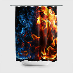 Шторка для душа Битва огней - два пламени, цвет: 3D-принт