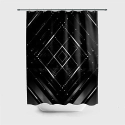 Шторка для душа Hexagon Black, цвет: 3D-принт