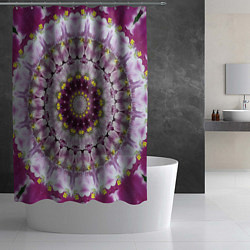Шторка для душа Мандала Нежные фиалочки, цвет: 3D-принт — фото 2