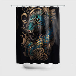 Шторка для душа Тигр Irezumi, цвет: 3D-принт