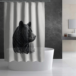Шторка для душа Нарисованный медведь, цвет: 3D-принт — фото 2