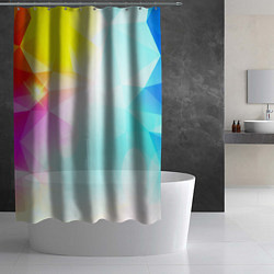 Шторка для душа Gradient colors geometry, цвет: 3D-принт — фото 2