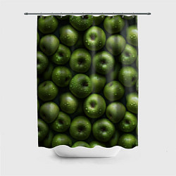 Шторка для душа Сочная текстура из зеленых яблок, цвет: 3D-принт