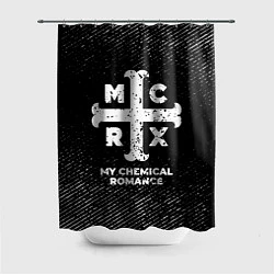 Шторка для душа My Chemical Romance с потертостями на темном фоне, цвет: 3D-принт