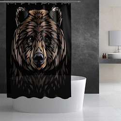Шторка для душа Медведь в этническом стиле, цвет: 3D-принт — фото 2