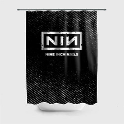 Шторка для душа Nine Inch Nails с потертостями на темном фоне, цвет: 3D-принт