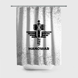 Шторка для душа Manowar с потертостями на светлом фоне, цвет: 3D-принт