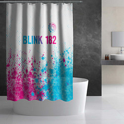 Шторка для душа Blink 182 neon gradient style: символ сверху, цвет: 3D-принт — фото 2