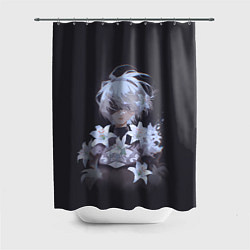 Шторка для душа 2В с цветами, цвет: 3D-принт