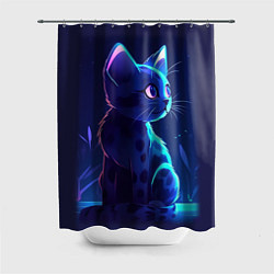 Шторка для душа Рисованный котенок, цвет: 3D-принт