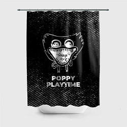 Шторка для душа Poppy Playtime с потертостями на темном фоне, цвет: 3D-принт