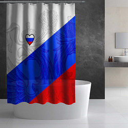 Шторка для душа Сердечко - Россия, цвет: 3D-принт — фото 2