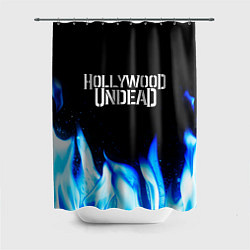 Шторка для душа Hollywood Undead blue fire, цвет: 3D-принт