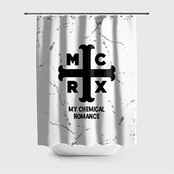 Шторка для душа My Chemical Romance glitch на светлом фоне, цвет: 3D-принт