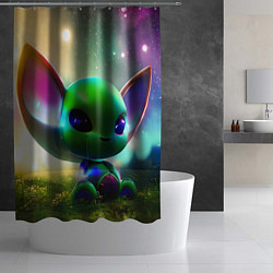 Шторка для душа Крошка инопланетянин, цвет: 3D-принт — фото 2
