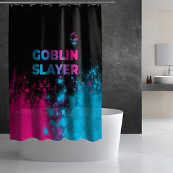 Шторка для душа Goblin Slayer - neon gradient: символ сверху, цвет: 3D-принт — фото 2