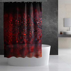 Шторка для душа Капли алого дождя, цвет: 3D-принт — фото 2