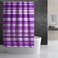 Шторка для душа Фиолетовые полосы, цвет: 3D-принт — фото 2
