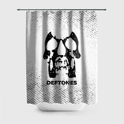 Шторка для душа Deftones с потертостями на светлом фоне, цвет: 3D-принт