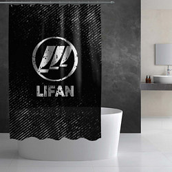 Шторка для душа Lifan с потертостями на темном фоне, цвет: 3D-принт — фото 2