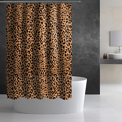 Шторка для душа Оранжевое леопардовое поле, цвет: 3D-принт — фото 2