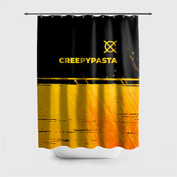 Шторка для душа CreepyPasta - gold gradient: символ сверху, цвет: 3D-принт
