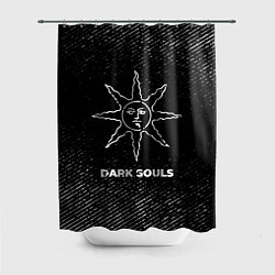 Шторка для душа Dark Souls с потертостями на темном фоне, цвет: 3D-принт