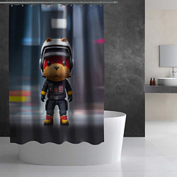 Шторка для душа Кроха капибара - киберпанк - нейросеть, цвет: 3D-принт — фото 2