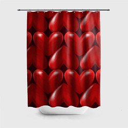Шторка для душа Red hearts, цвет: 3D-принт